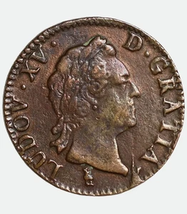 1772 Frankreich 1 Sol Troyes Münze Louis XV Kupfermünze ss-vz - Bild 1 von 3