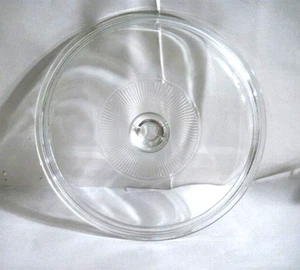 PYREX ERSATZDECKEL NUR 624C KLARGLAS, WINZIGE RIPPEN, RUNDER KNOPF, 8" PASST 2 QT - Bild 1 von 10