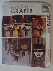 McCalls 3778 Snowman Greeters Ornament Decoration Decor Sewing Pattern - Picture 1 of 2