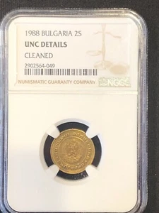 Bulgaria 2 Stotinki 1988 NGC UNC Details - Picture 1 of 4