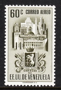 VENEZUELA — SCOTT C372 — 1951 60c ARMS OF CARACAS AIRMAIL — MNH — VF — SCV 42,50 $ - Bild 1 von 2