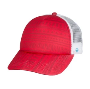 Neff Poolside Cap Curved Brim Snapback Trucker Hat Red Print White New - Picture 1 of 1