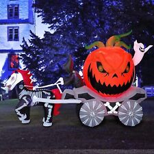Joiedomi 8ft Long Halloween Inflatable Carriage with Build-in LED Lights,Blow Up