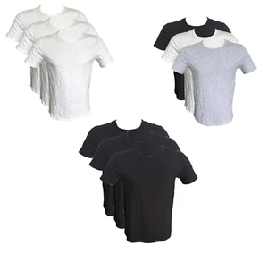 Herren Basic T-Shirt 3er Pack Kurzarm Weiß Schwarz Grau Bio-Baumwolle M L XL 2XL - Picture 1 of 4