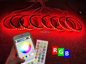 8PCS  12" Multicolot RGB LED 1/2"Spacer Bluetooth APP Audio Speaker Rings Lights - Picture 1 of 15