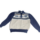 Gymboree Navy & Cream Snowflake 1/4 Zip Sweater - Size Small (5/6)