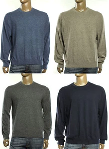 NUEVO PARA BLOOMINGDALES CUELLO REDONDO PARCHES DE CODO DE GAMUZA 100% 2 CAPAS SUÉTER DE CACHEMIRA - Imagen 1 de 10