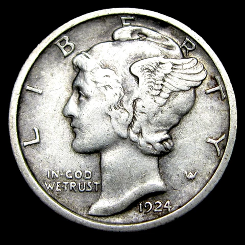 1924-S Mercury Dime Silver   ---- Nice Rare Coin ---- #VF514 Cover