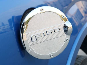 Fits 2015-2020 Ford F-150 F150 ABS Chrome Gas Door Cover Fuel Tank Oil Cap Decor - Foto 1 di 10