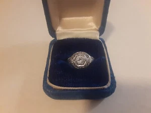 Vintage Platinum/Palladium ring with clear .25 carat diamond - Picture 1 of 9