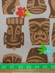 1/2 Bthy Tahiti Tiki Alexander Henry Brown Burlap Tropical Luau Hawaiian Beachy - Picture 1 of 1