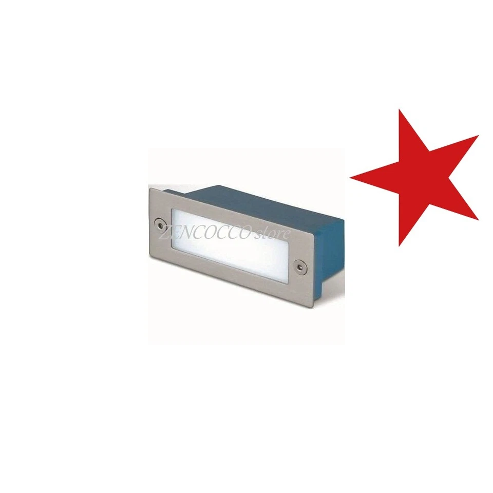 Faretto Segnapasso 5w incasso a muro da esterno rettangolare ip44 giardino 220v - Immagine 1 di 1