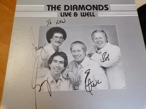 The Diamonds Live & Well 1983 LP Autographed - Picture 1 of 3