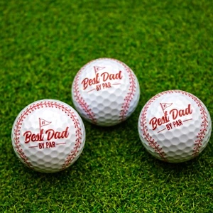 Best Dad by Par Baseball Themed Golf Balls - 6 Pack - Father's Day Gift for Dad! - Picture 1 of 4