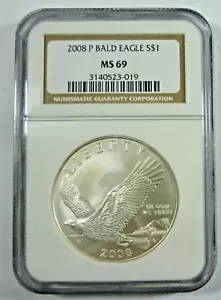 2008 P Bald Eagle MS69 NGC Commemorative Silver Dollar - Picture 1 of 2