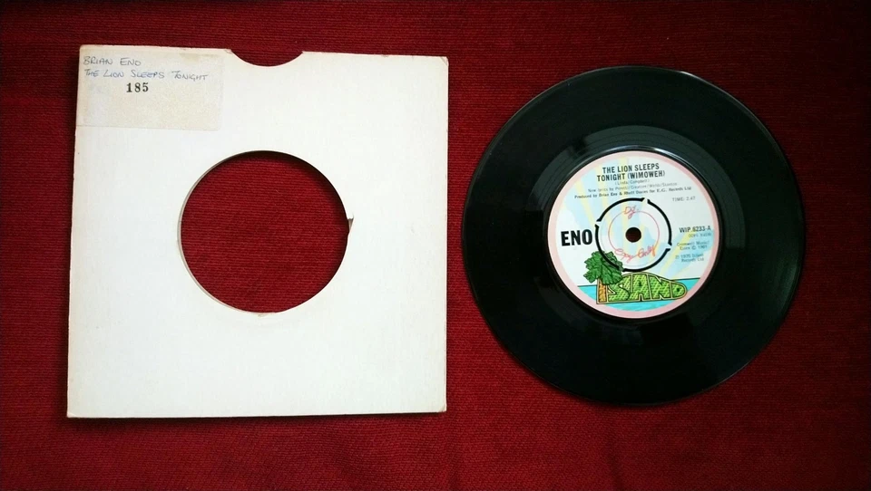 Brian Eno The Lion Sleeps Tonight (Wimoweh) UK Promo 7" Single Vinyl Island 1975 - Image 1 of 1