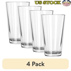Paquete de 4 vasos de pinta transparentes de 16 oz cerveza agua leche uso diario bebida duradera - Imagen 1 de 6