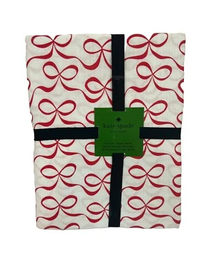 Kate Spade All Wrapped Up Tablecloth  Red and White Christmas Bows 60x102 - Image 1 of 3