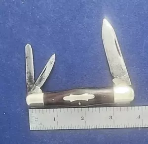 ROBESON Cutlery CA 1894-1922, 3 Blade Whittler , Wood Scales - Picture 1 of 10