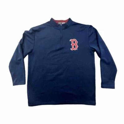 Boston Red Sox Mens Sweater 2XL Blue  1/4 Zip Lightweight Sweatshirt - Image 1 of 4