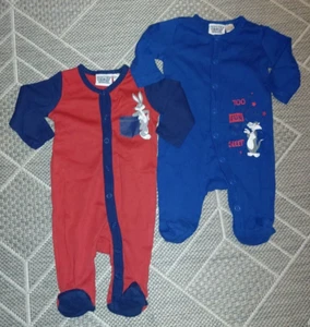 Looney Tunes Baby Strampler, Overall mit Knöpfen Set Größe 50 - Bild 1 von 3