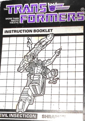 Transformers 1985 vintage SHRAPNEL instructions booklet insecticon complete g1 - Image 1 of 3