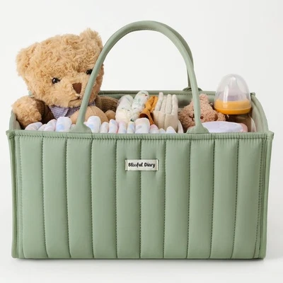 Blissful Diary Baby Pañal Caddy Organizador, Elegante Cesta de Almacenamiento para Recién Nacido... Foto 1 de 4