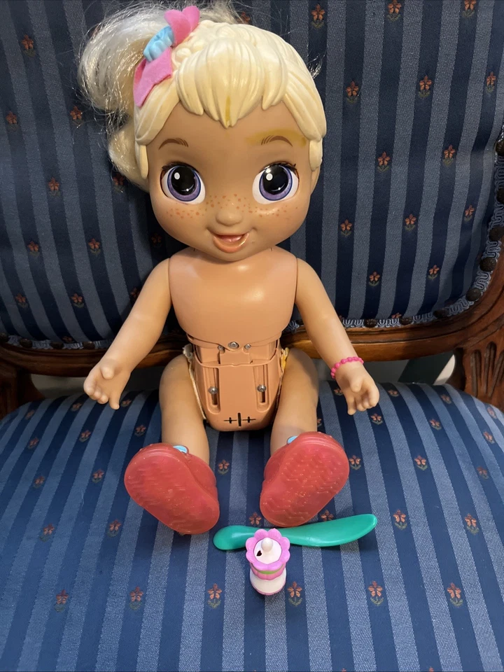 BONECA INTERATIVA BABY ALIVE Spoon Talks, SLURPS Soluços 2019 Olhos Abertos Fechar - Imagem 1 de 4