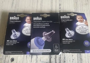 Confezione da 3 (40 Ct Ea) Braun ThermoScan Filtro Lente Igienico Copri Termometro Orecchio - Foto 1 di 11