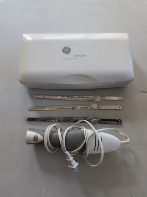 Juego de 4 cuchillos para tallar eléctricos GE para carne y pan tenedor estuche de almacenamiento 106612 Foto 1 de 4