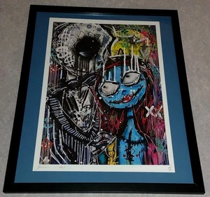 DEATH NYC ltd ed signed FRAMED art print 45x32cm Nightmare Before Christmas - Picture 1 of 3