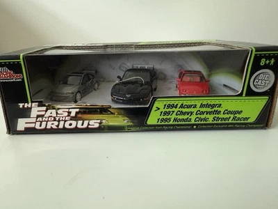 Rápido y Furioso, Juego de 3 coches Racing Champions, HONDA CHEVY ACURA 1:64 Foto 1 de 3