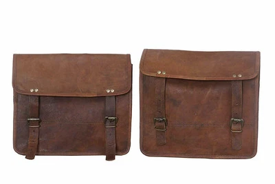 Motorrad Satteltaschen 2 Seitentaschen braun Ledertasche Packtaschen Sattel 2... - Bild 1 von 4