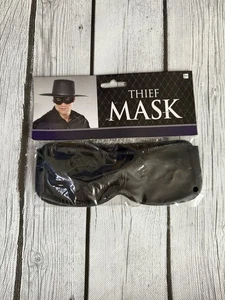 Black Halloween Thief Bandit Masquerade Mask - Picture 1 of 2
