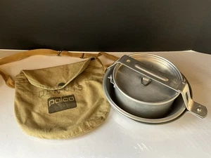 Vintage Army Green Palco Mess Kit-All Aluminum-Pot, Pan, Plate, Cup & Canvas Bag - Picture 1 of 10