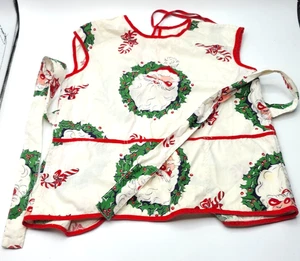 Vintage Child's Christmas Smock Apron Santa MCM Holiday Retro - Picture 1 of 4