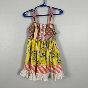 Matilda Jane Girls Size 2 Confectionary Knot Dress Fall Floral Ruffle - Picture 1 of 4