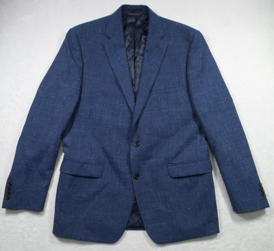 Blazer Chaqueta Abrigo Deportivo Lauren Ralph Lauren Para Hombres 42L Azul Lana Mezcla Lino Foto 1 de 4