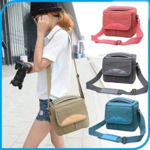 DSLR Camera Bag Retro Women Canvas Single Shoulder Bag - Picture 1 of 25