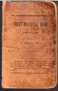 Fijación de cuero ""First National Bank, Mineral Wells TX"" 1907 a 1913. - Imagen 1 de 5