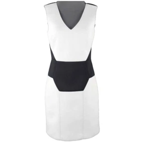 Love Moschino Sz 6 White Black Color Block Cotton Poly Blend Dress - Picture 1 of 8