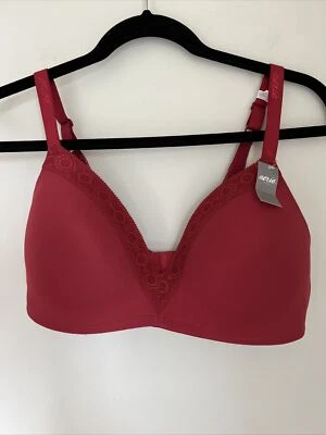 Aerie Wireless Lightly Lined Red Lace Trim Bra Size 38D NEW $39.95 - Image 1 of 4