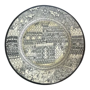 VINTAGE LARGE DIEGO RIVERA DESIGN WALL PLATE UNMARKED MEXICAN FOLK ART - Picture 1 of 11