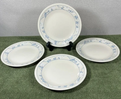 Vintage Corelle FIRST OF SPRING Set of 4 Bread & Butter Plates Beige/Blue/White - Image 1 of 4
