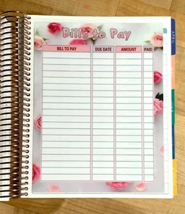Bills to Pay & Debt Tracker Two Sided Dashboard for use w Erin Condren Planner~ - Picture 1 of 3