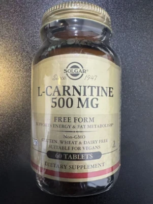 Solgar L-Carnitine 500mg 60ct Exp 12/2025 Free Shipping - Image 1 of 2