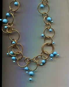 Collar Círculos de Cuentas Turquesa COLDWATER CREEK - Imagen 1 de 2