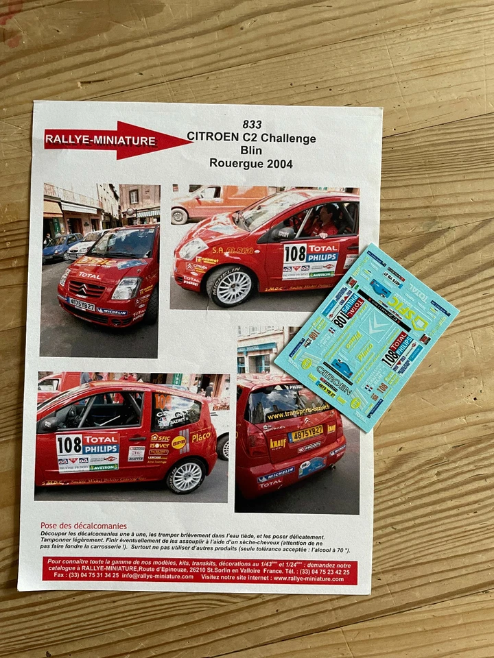 DECALS 1/43 CITROEN C2 BLIN RALLYE DU ROUERGUE 2004 RALLY - Изображение 1 из 1