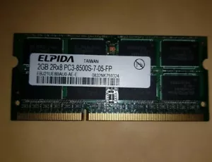 2GB DDR3 SO-DIMM 2Rx8 PC3-8500S EBJ21UE8BAU0-AE-E Elpida - Picture 1 of 1