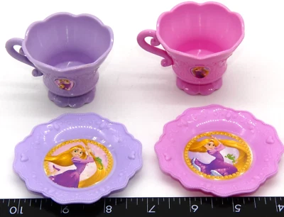 Lote Disney Enredado Rapunzel Princesa Jugar Té y Platillo Taza Plato Juguete Jakks Foto 1 de 3